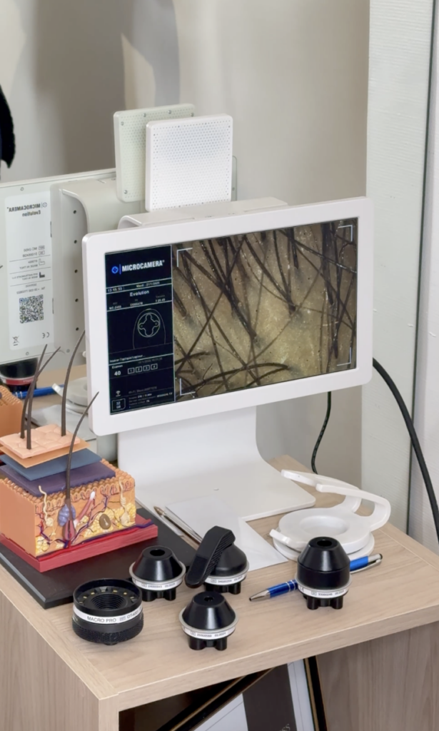 bilan capillaire avec micro caméra